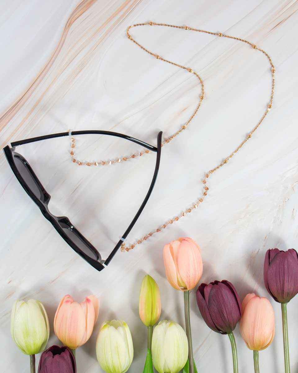 OT Brillenkoord Zoe Beige/Roze